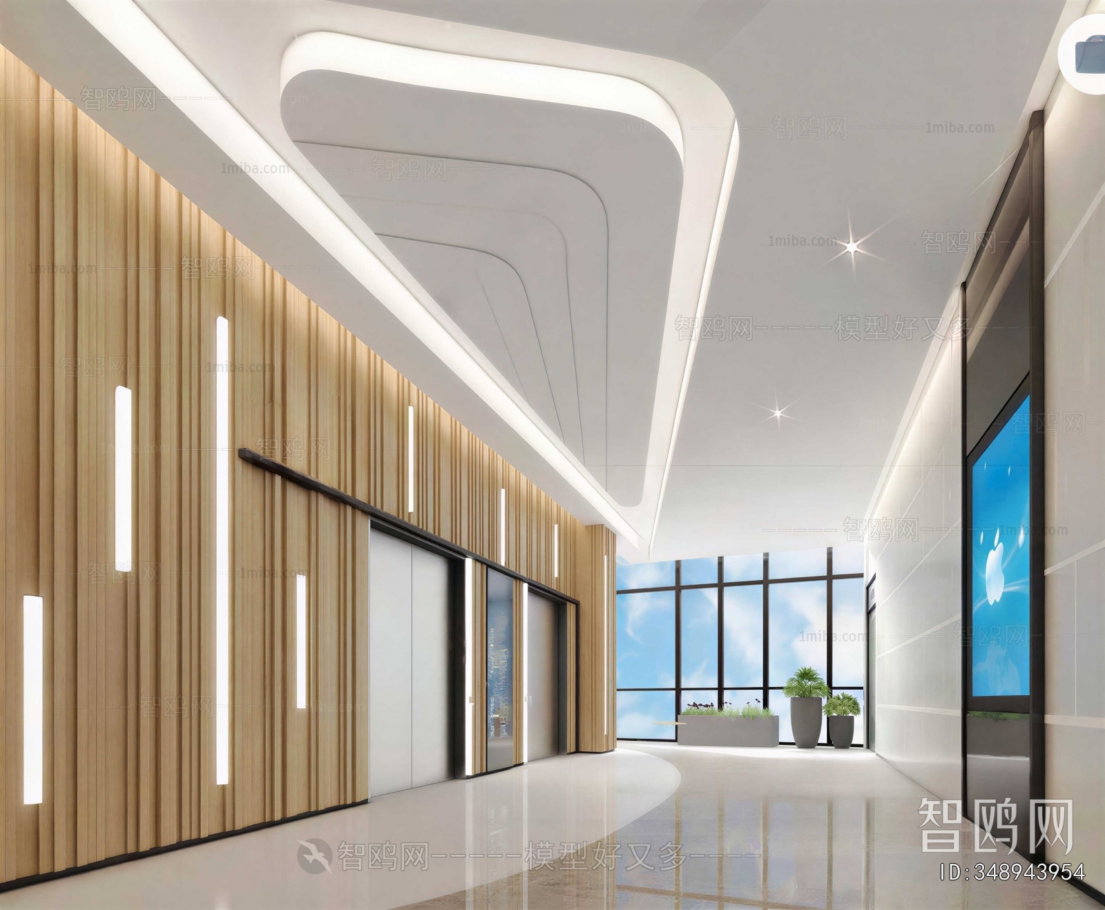Modern Office Elevator Hall