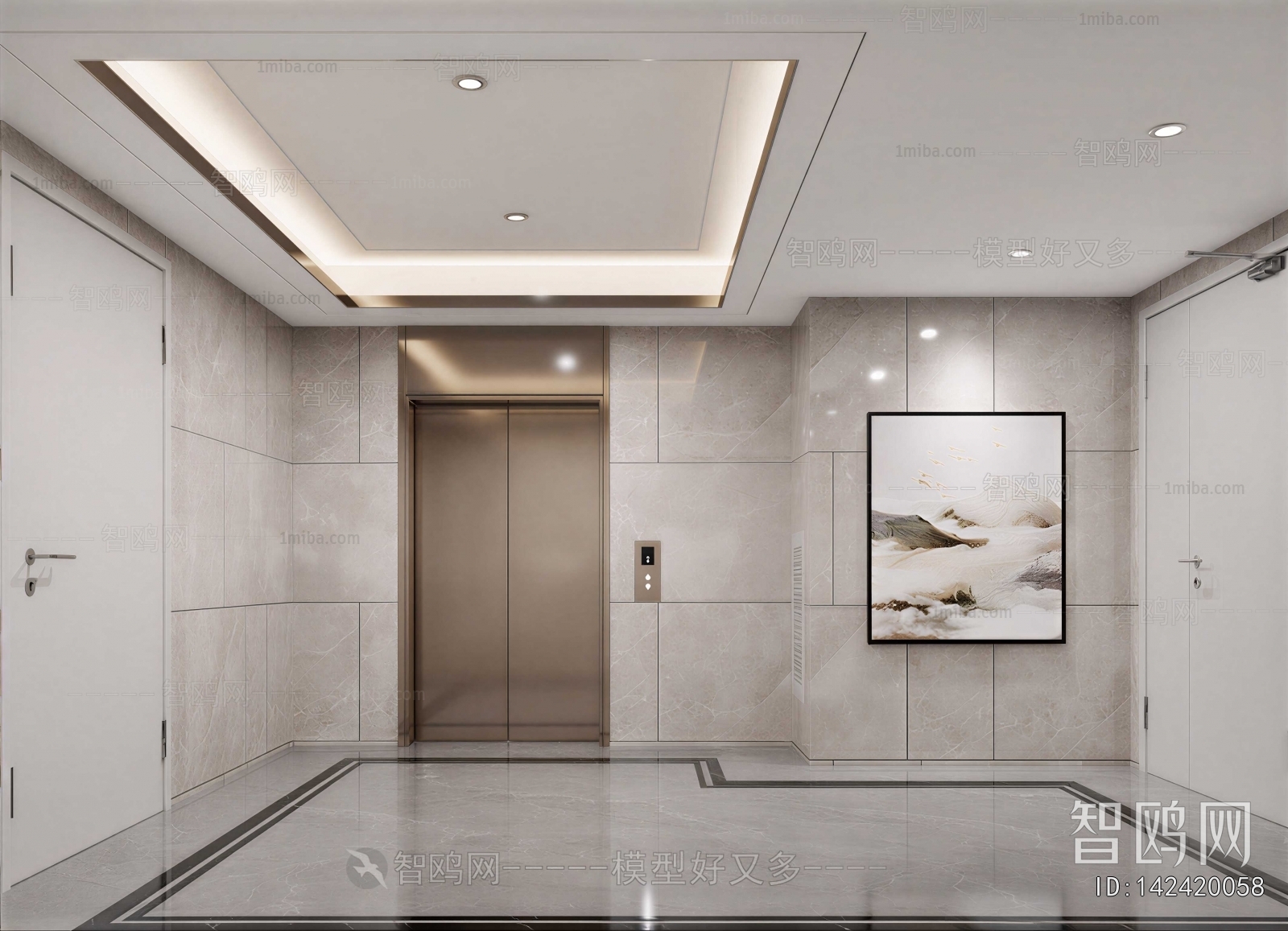 Modern Office Elevator Hall