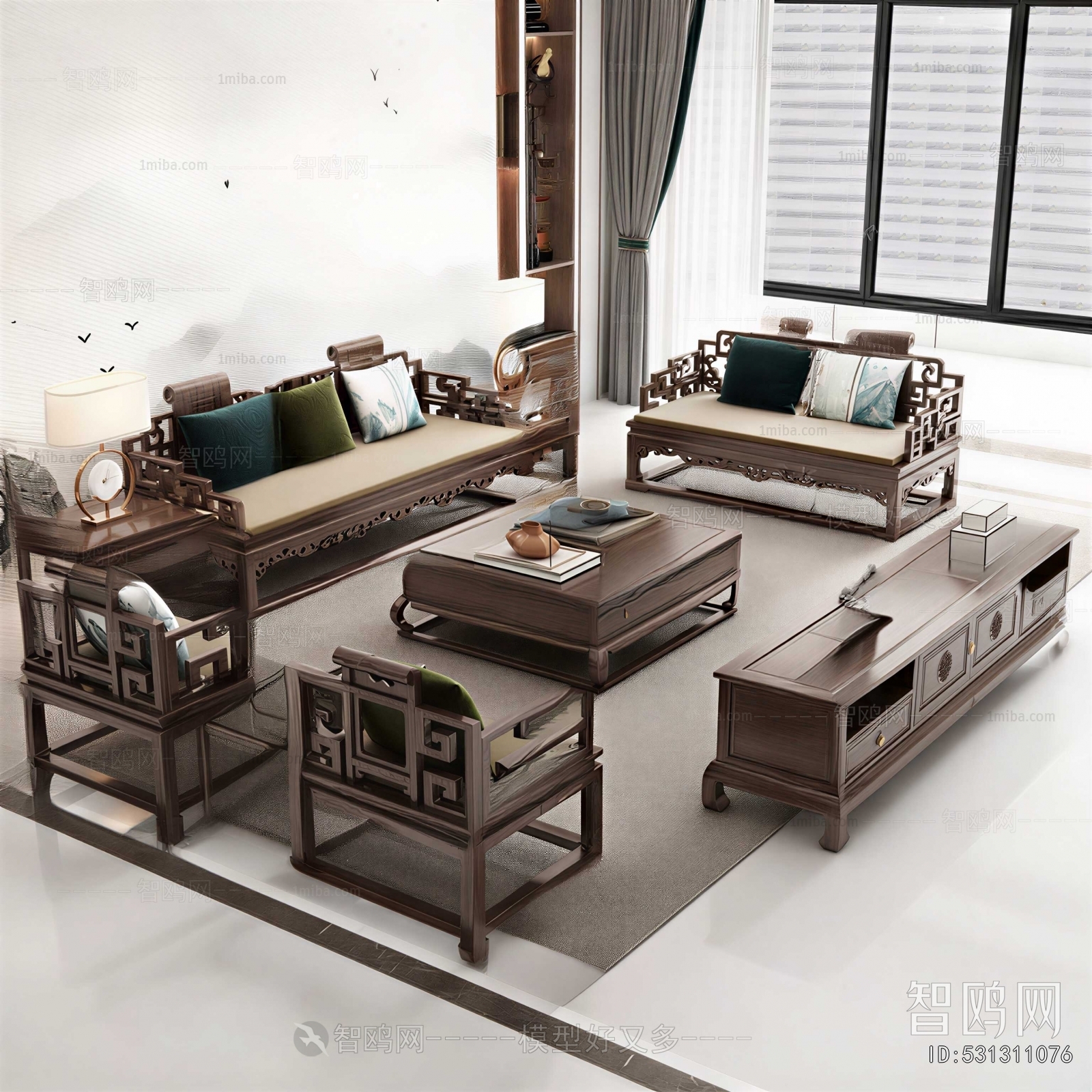 New Chinese Style Sofa Combination