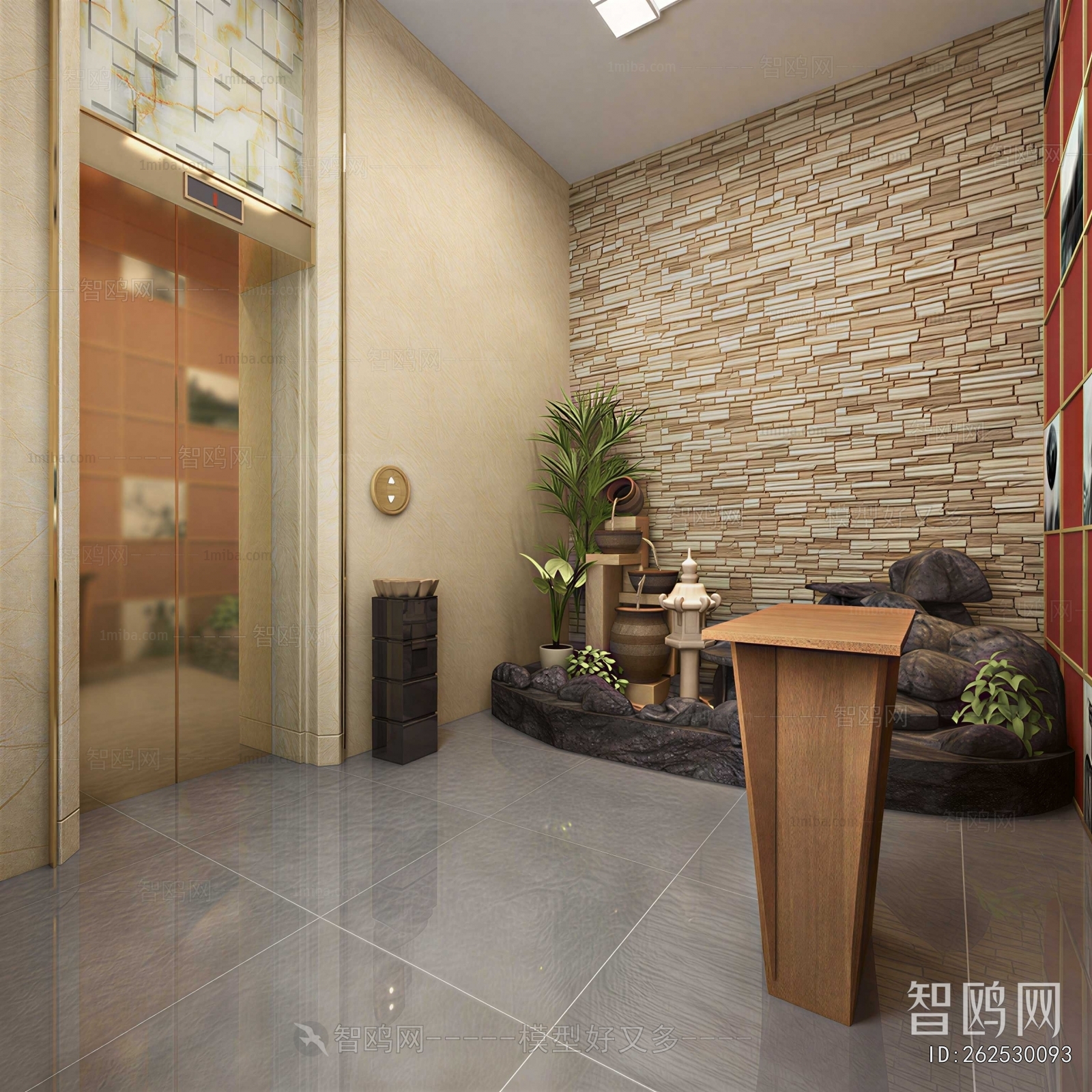 Modern Office Elevator Hall