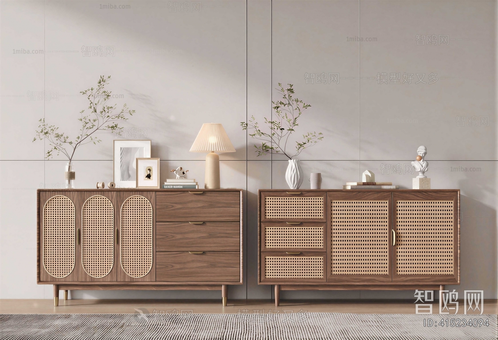 Wabi-sabi Style Side Cabinet
