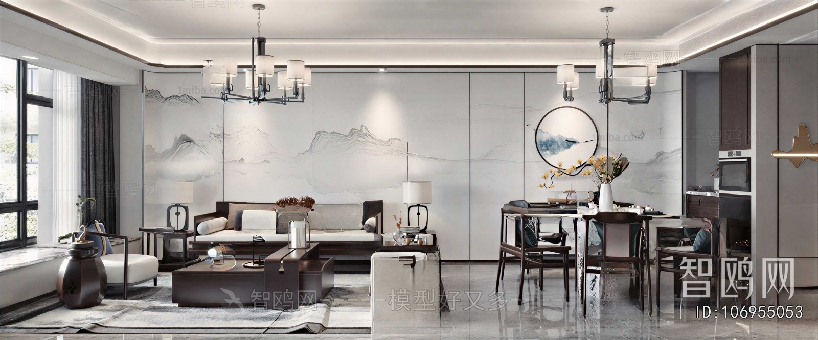 New Chinese Style A Living Room