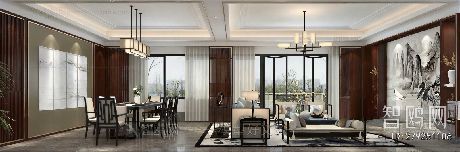 New Chinese Style A Living Room