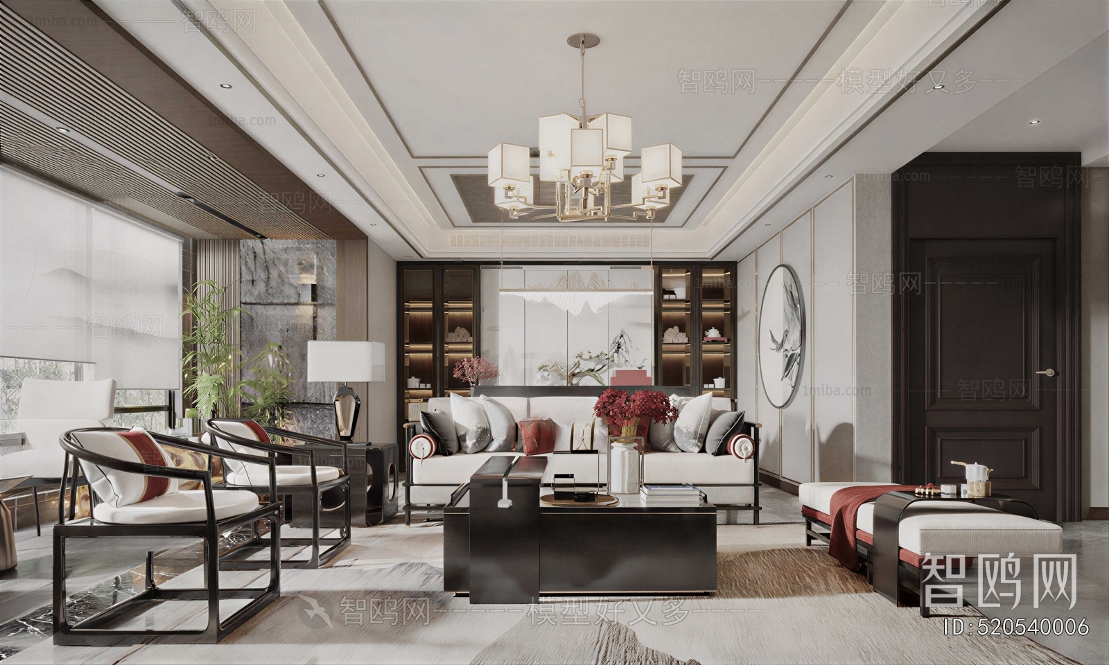 New Chinese Style A Living Room