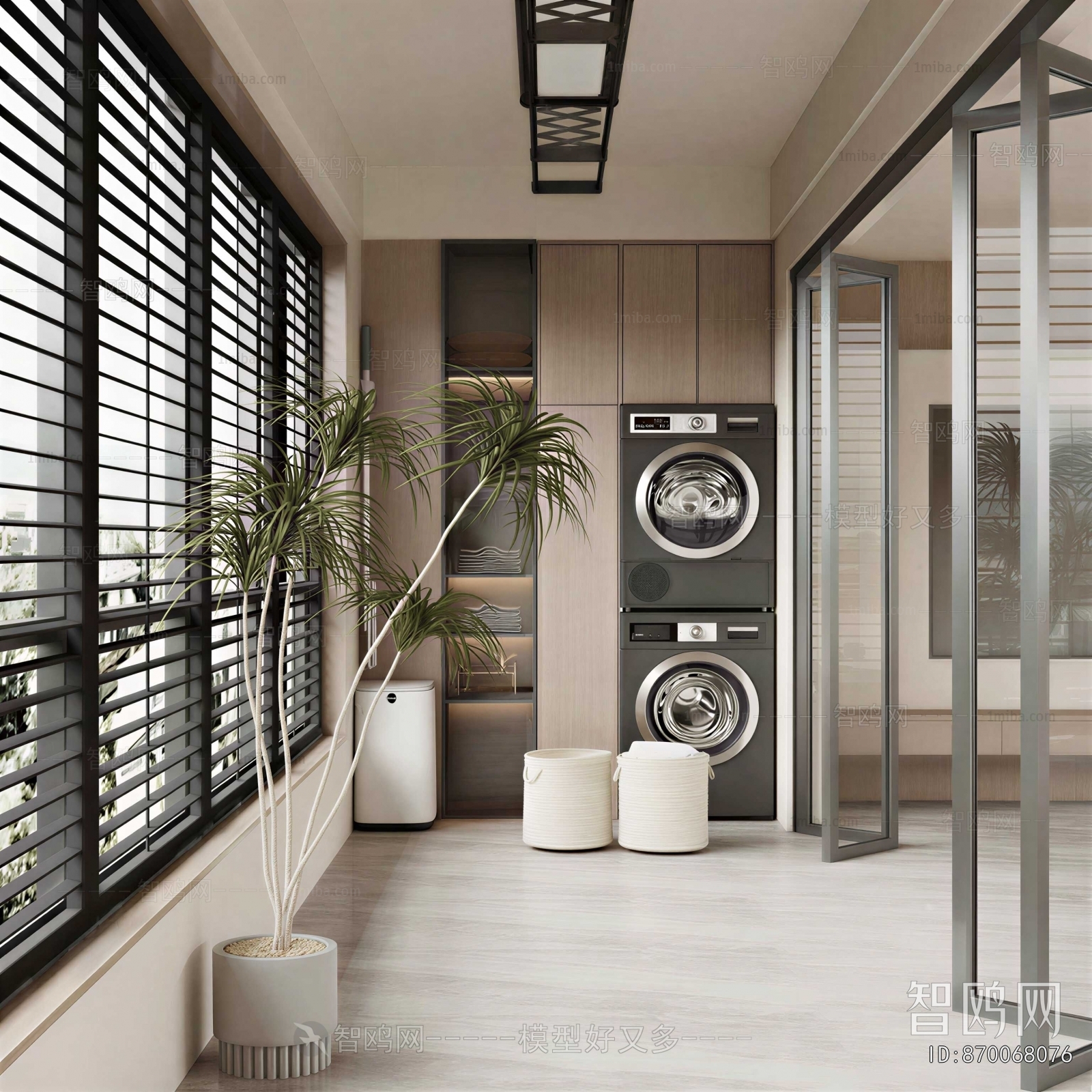 Modern Balcony Laundry Room