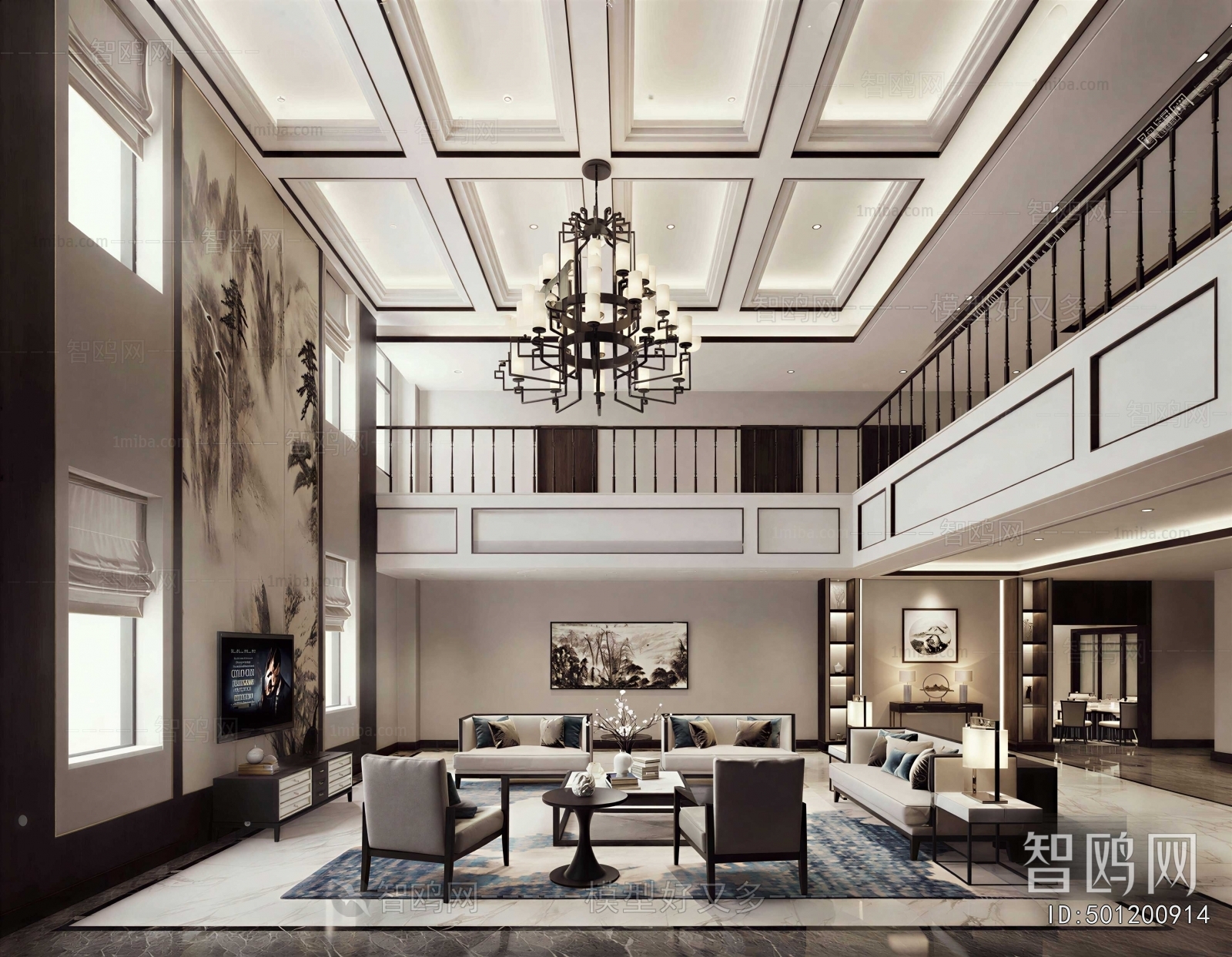 New Chinese Style A Living Room