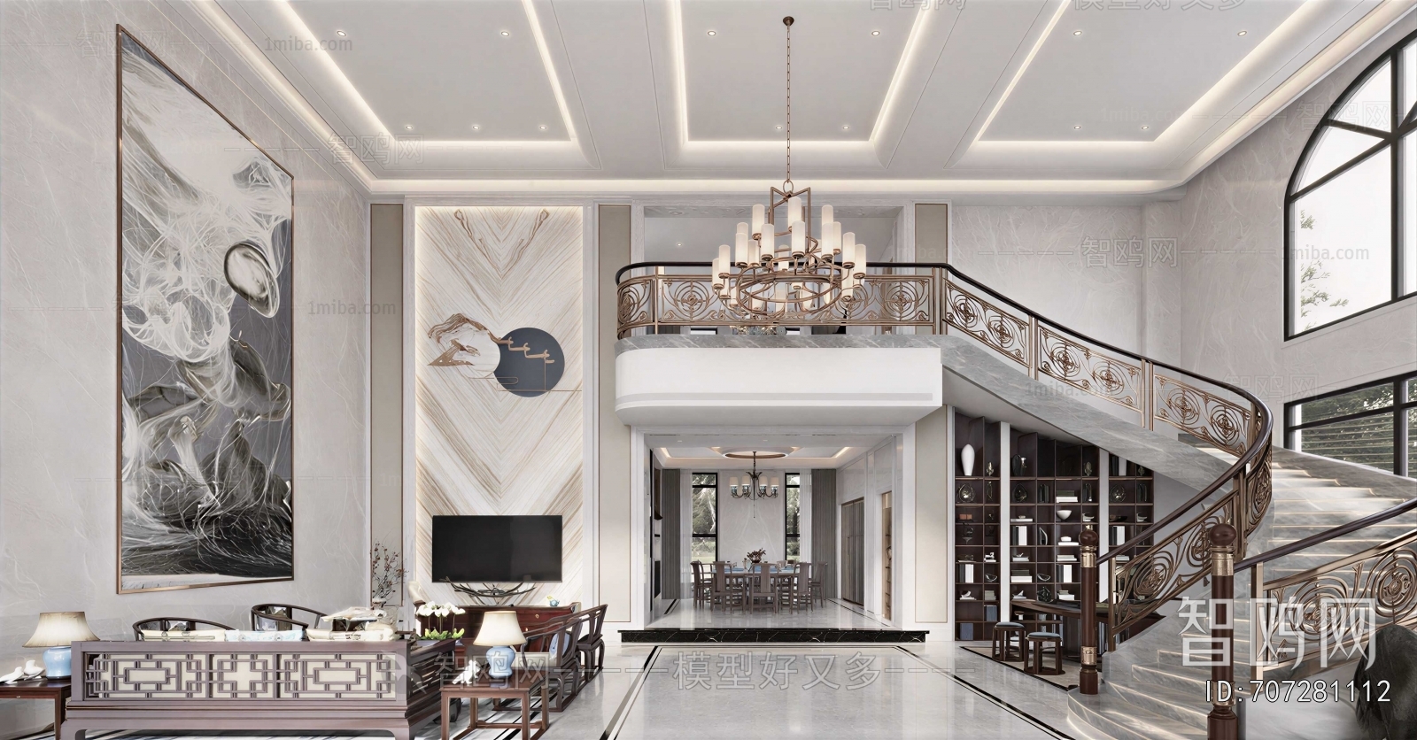 New Chinese Style A Living Room
