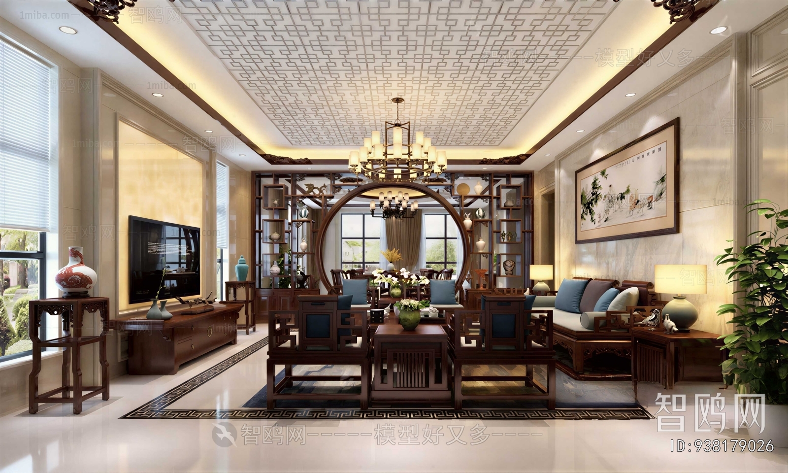 New Chinese Style A Living Room