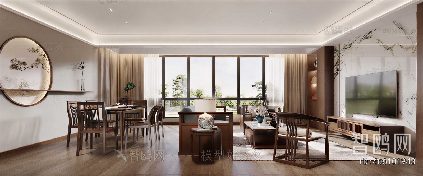 New Chinese Style A Living Room