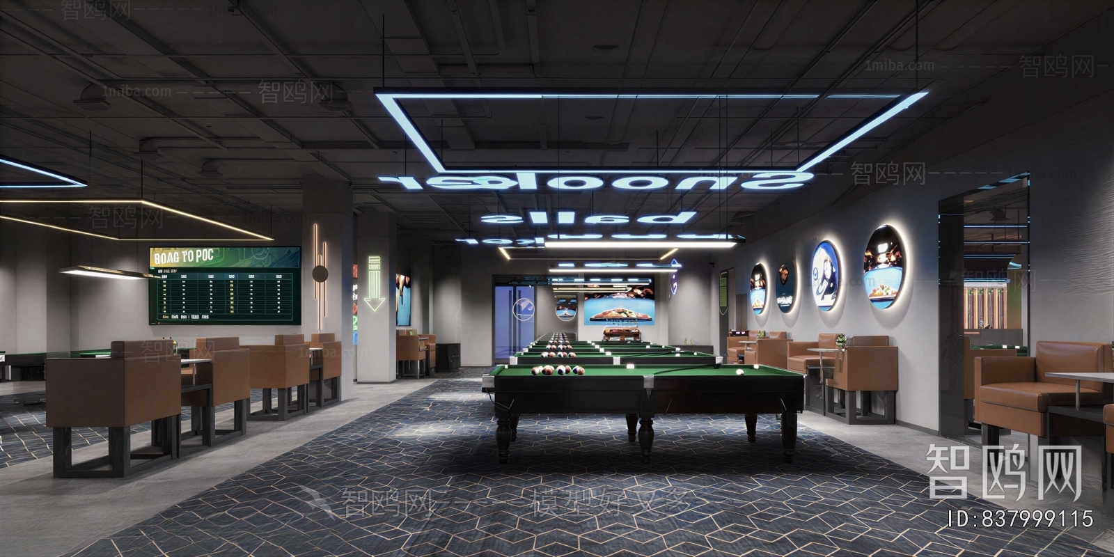 Industrial Style Billiard Room