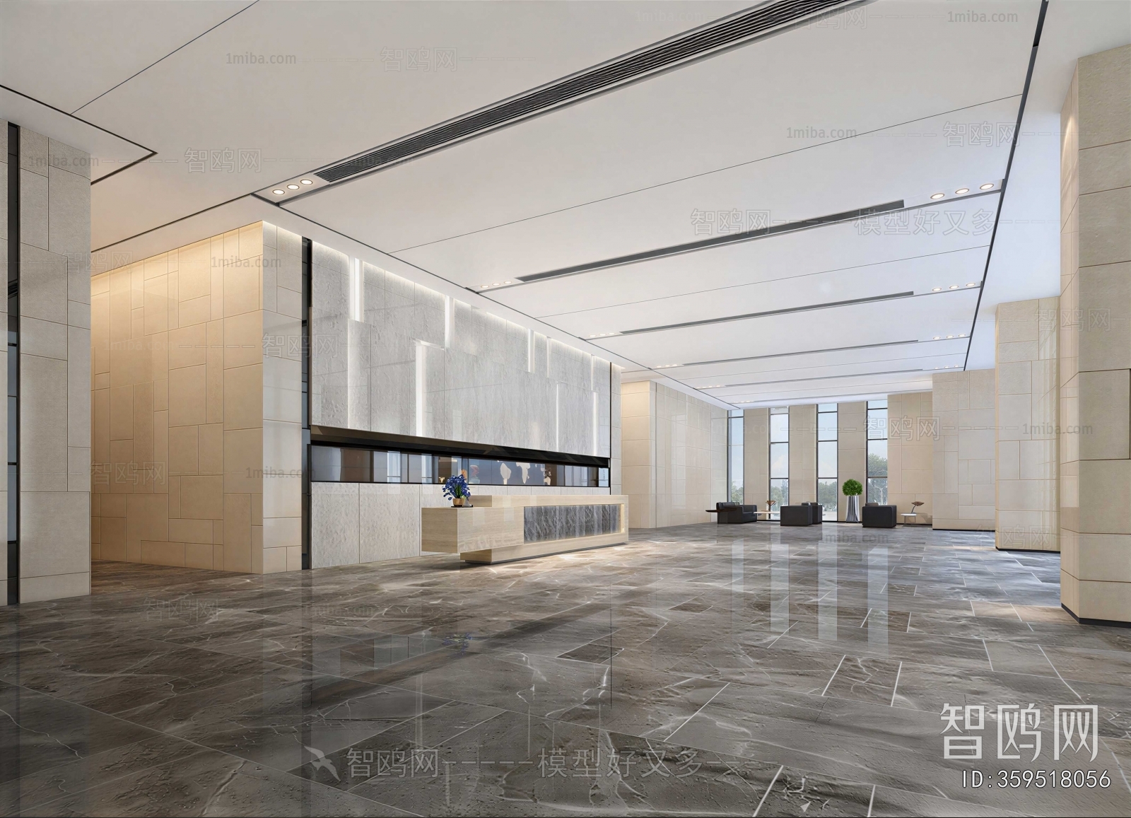 Modern Office Reception Desk