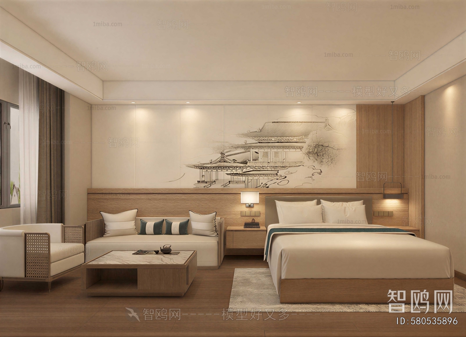 New Chinese Style Bedroom