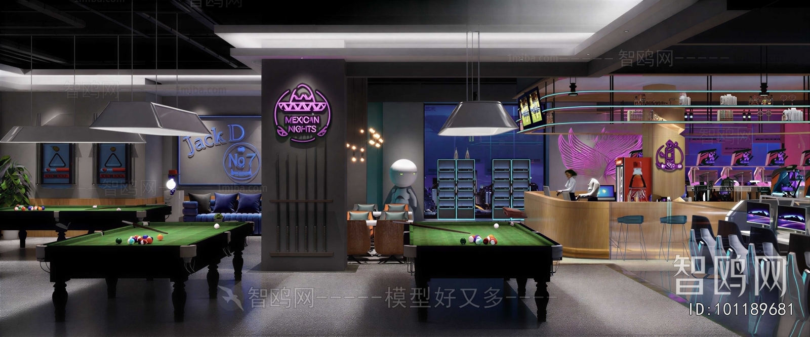 Industrial Style Billiard Room