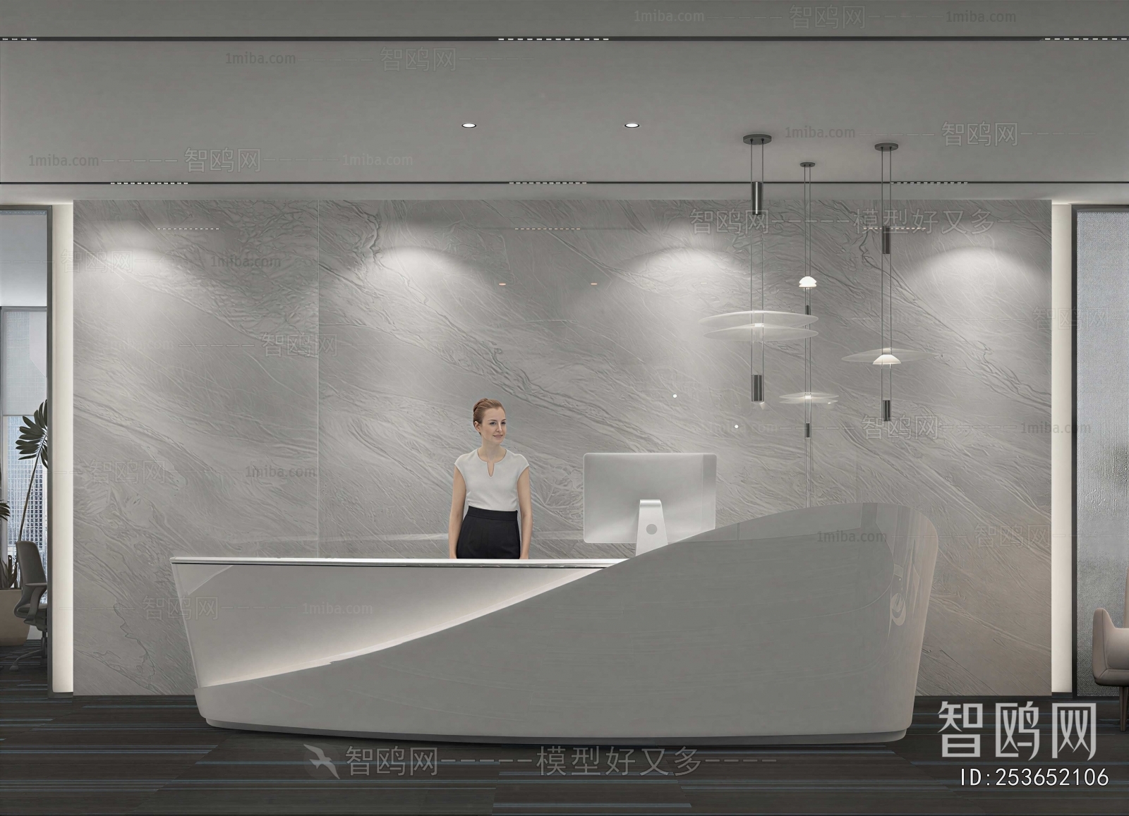 Modern Office Reception Desk