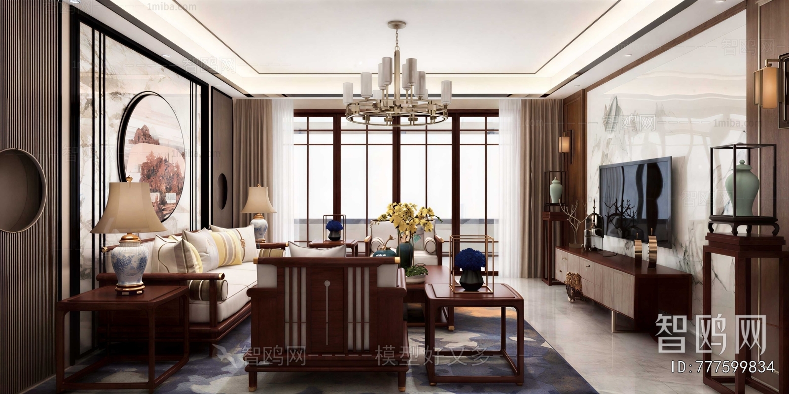 New Chinese Style A Living Room