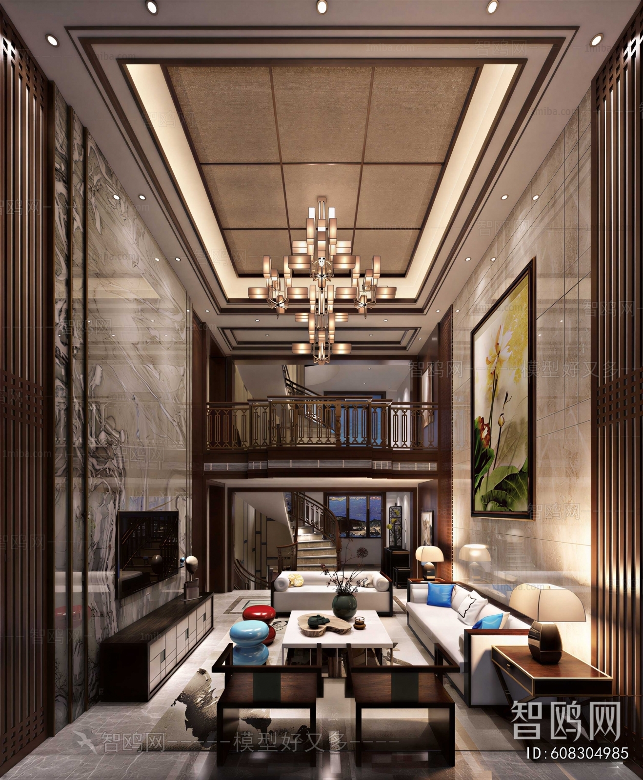 New Chinese Style A Living Room