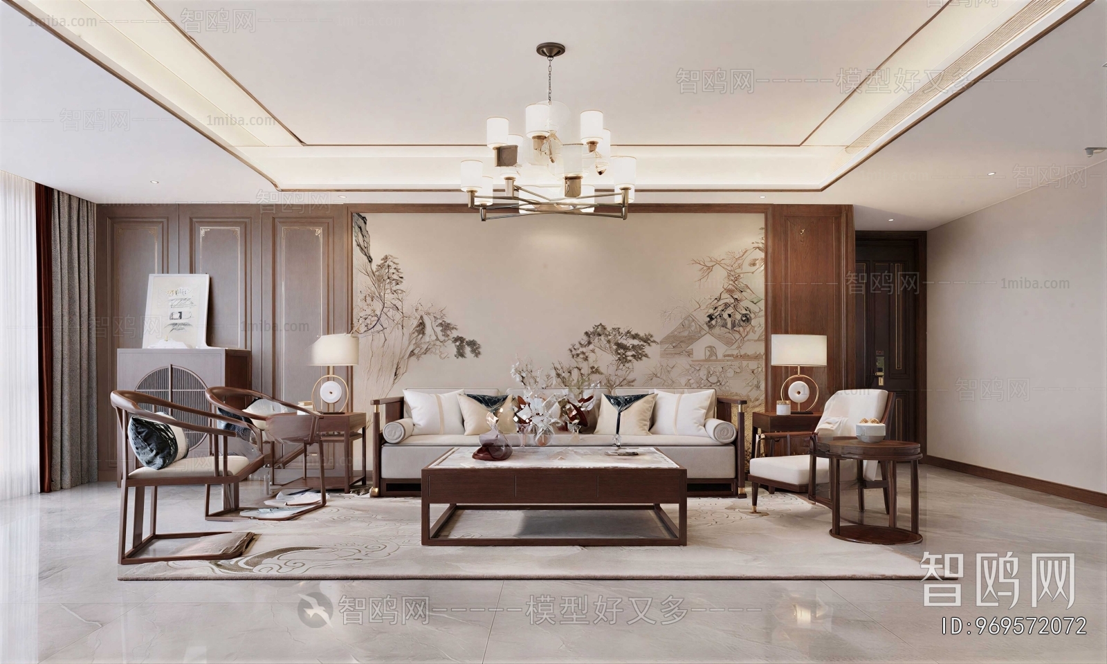 New Chinese Style A Living Room