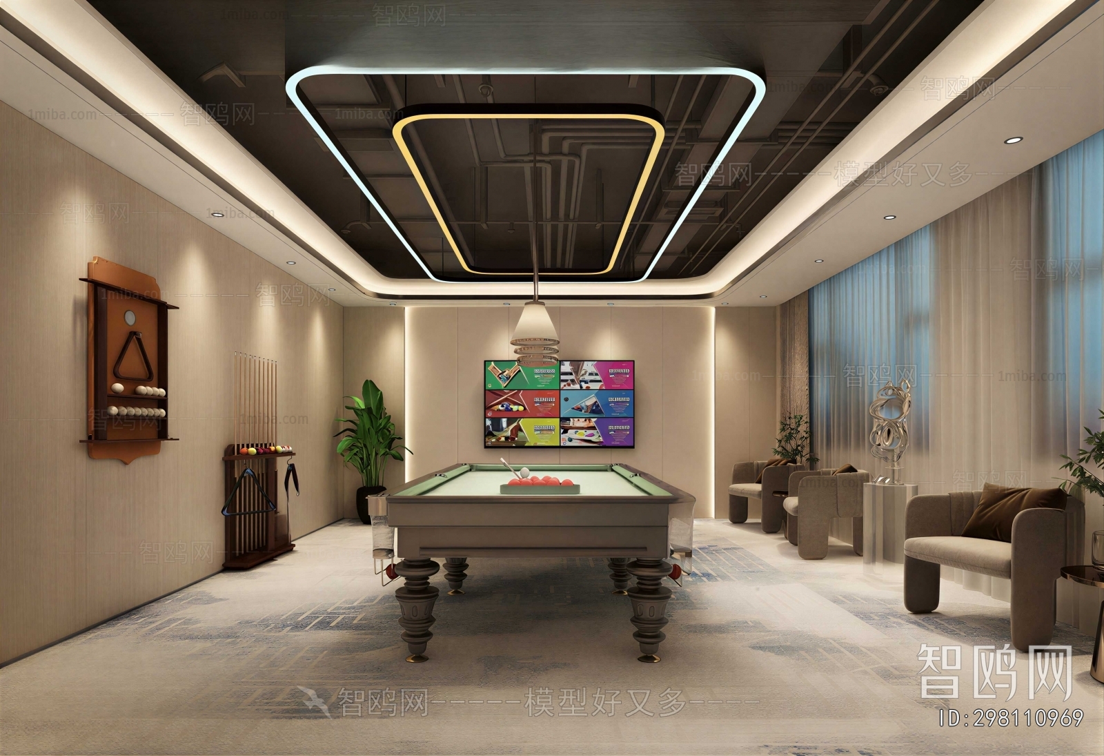 Modern Billiard Room