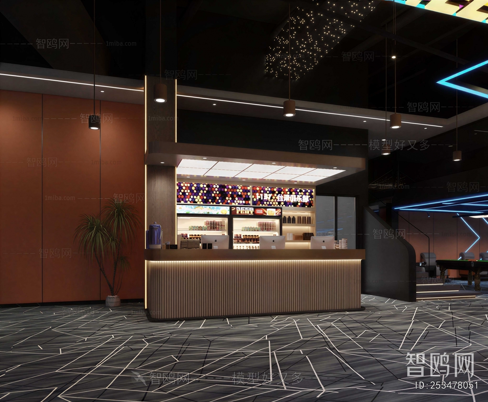 Industrial Style Billiard Room