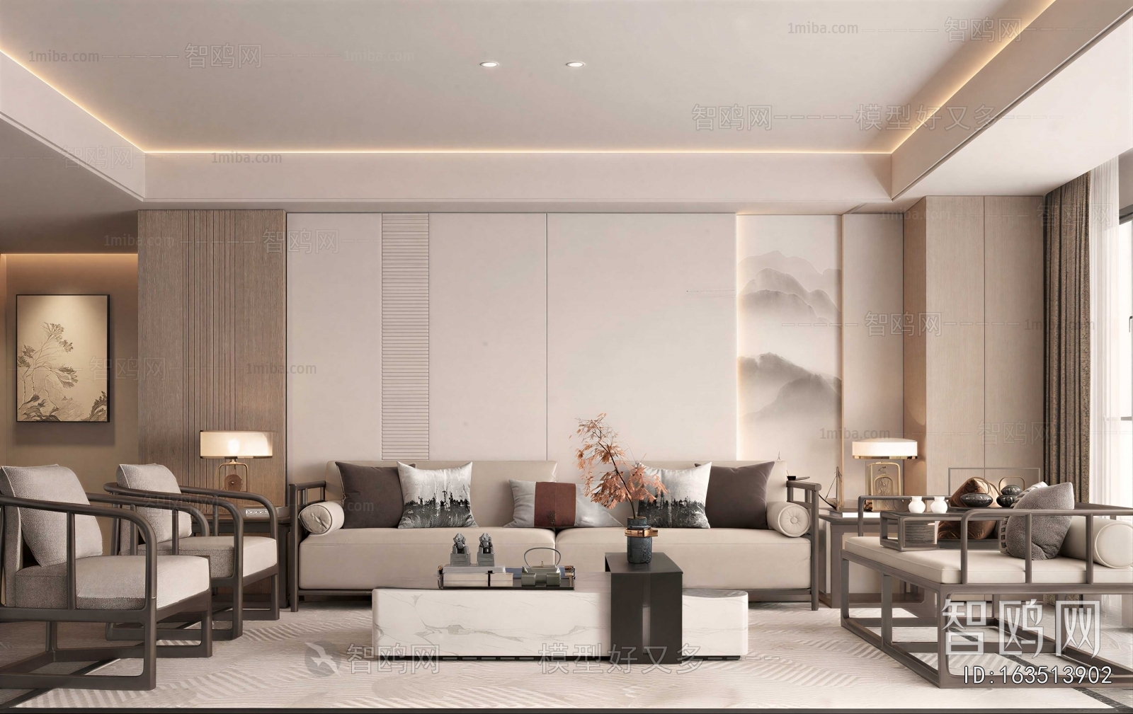 New Chinese Style A Living Room