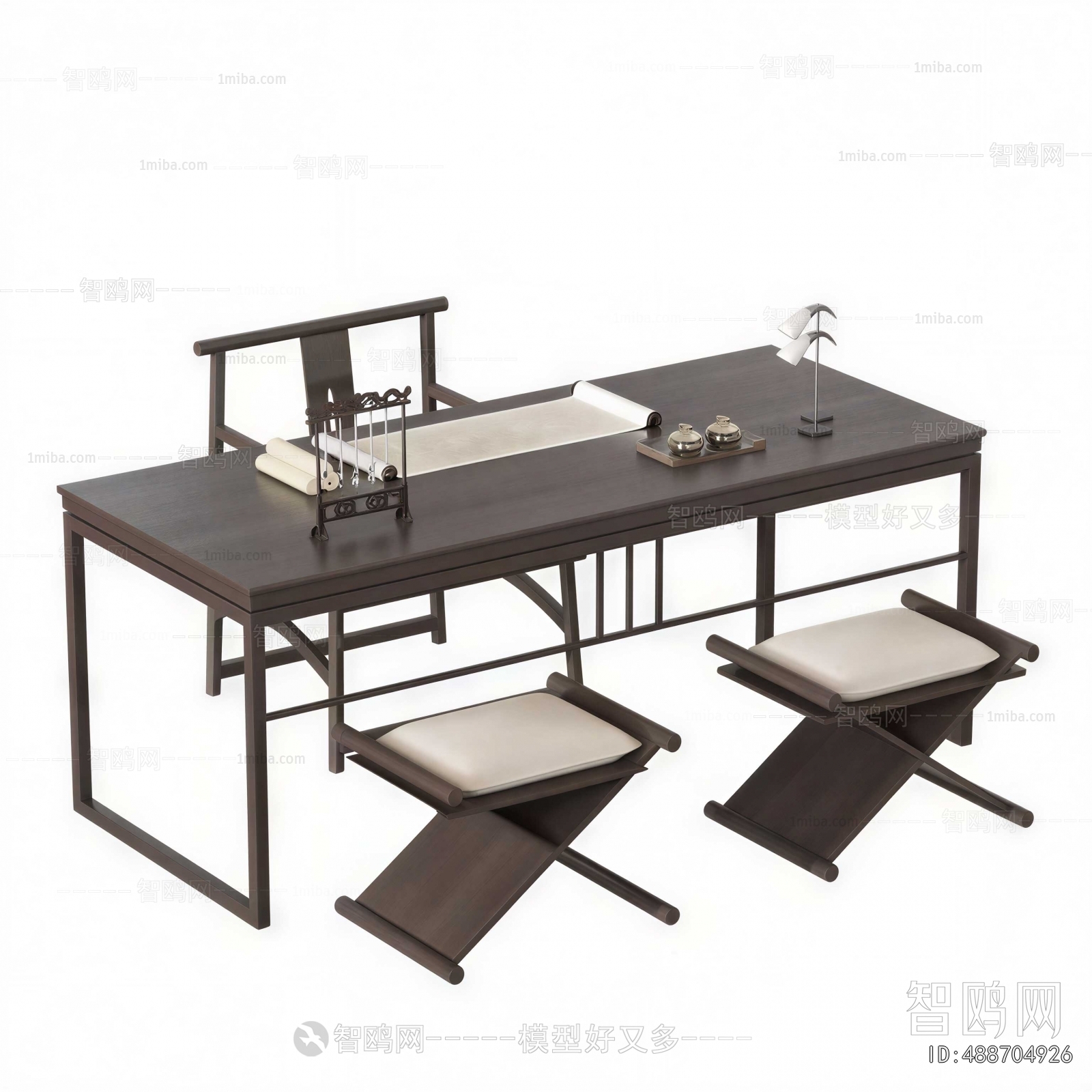 New Chinese Style Computer Desk And Chair