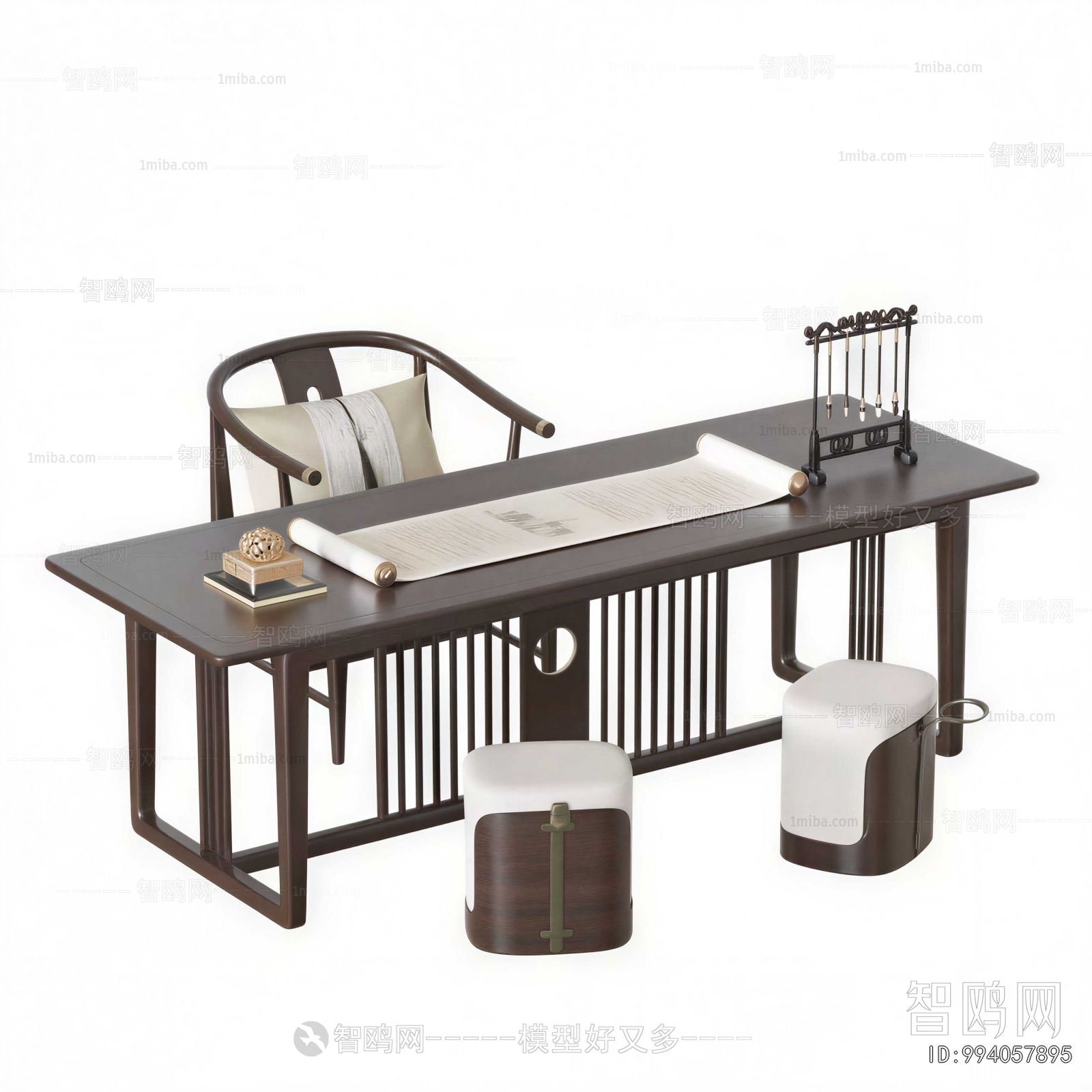 New Chinese Style Computer Desk And Chair