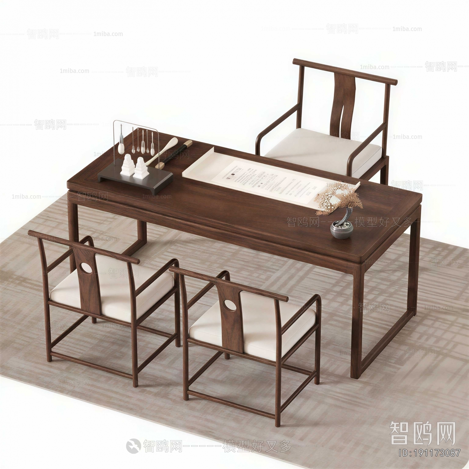 Chinese Style Computer Desk And Chair