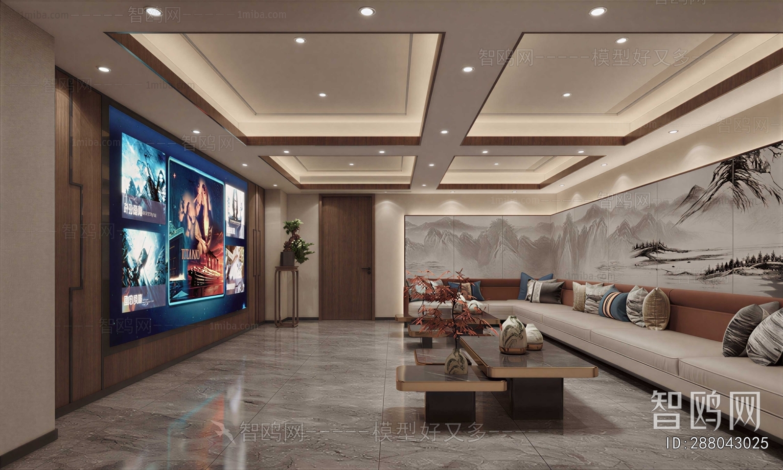 New Chinese Style Audiovisual Room