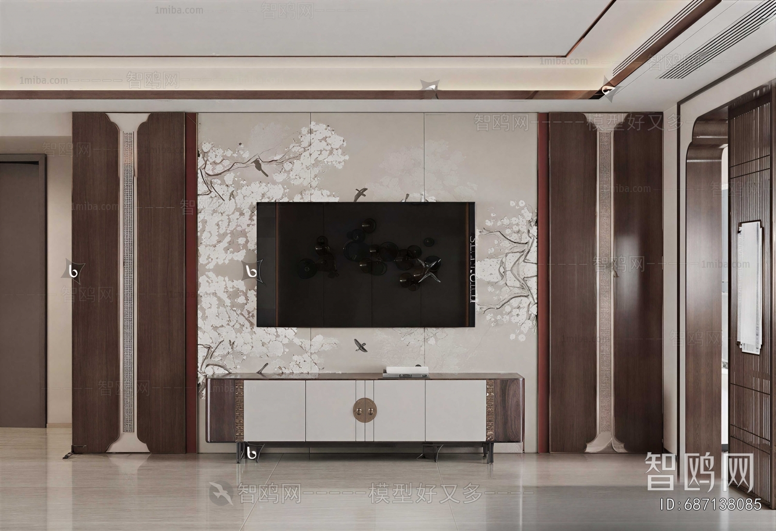 New Chinese Style TV Wall