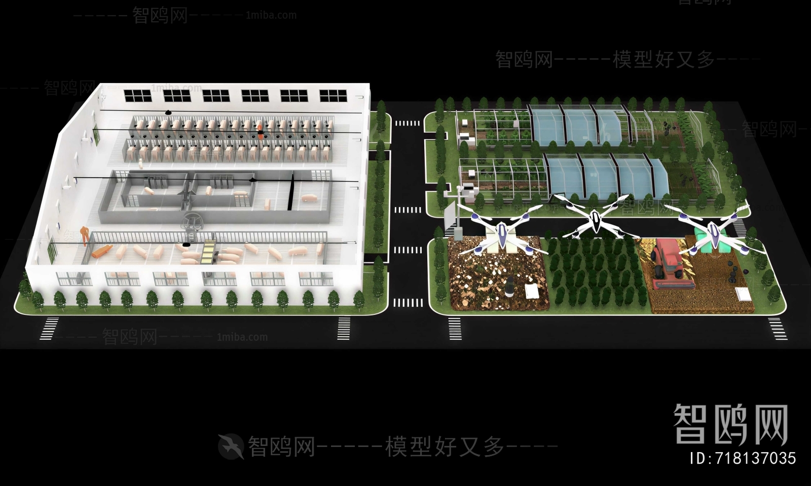 Modern Architectural Bird's-eye View Planning