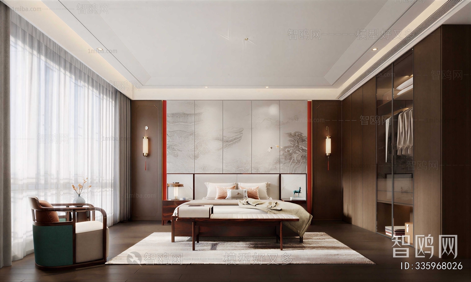 New Chinese Style Bedroom