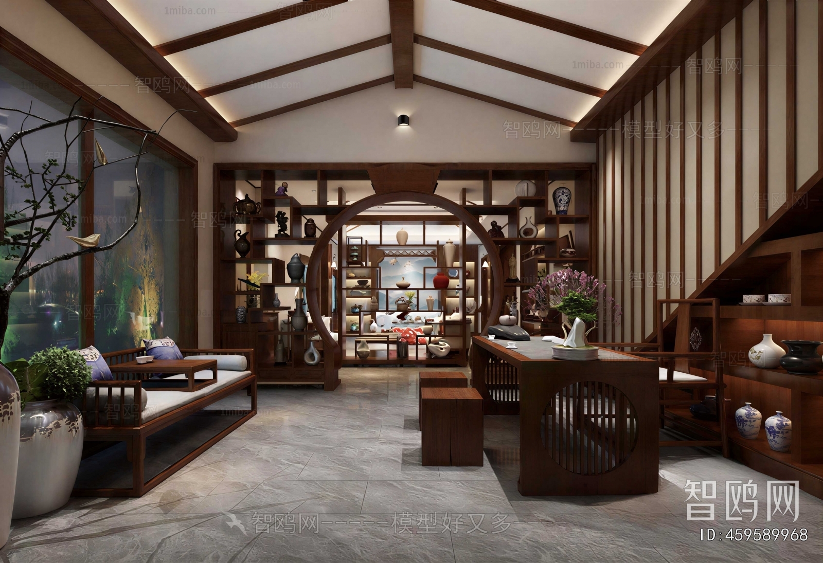 New Chinese Style A Living Room