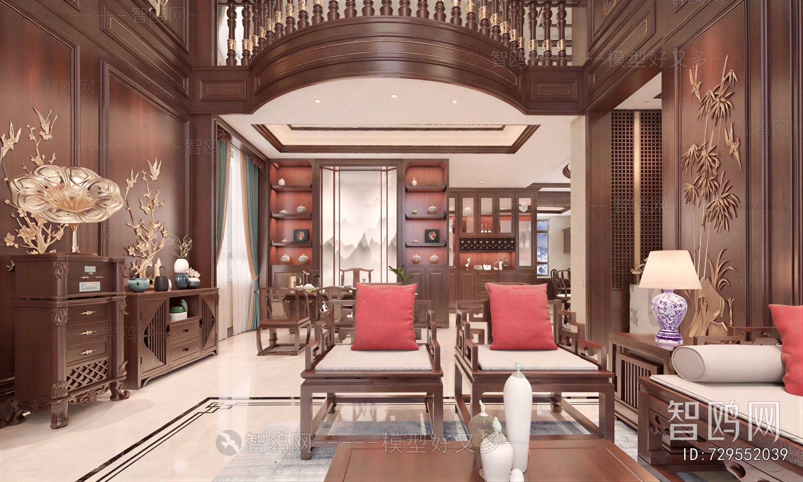 New Chinese Style A Living Room
