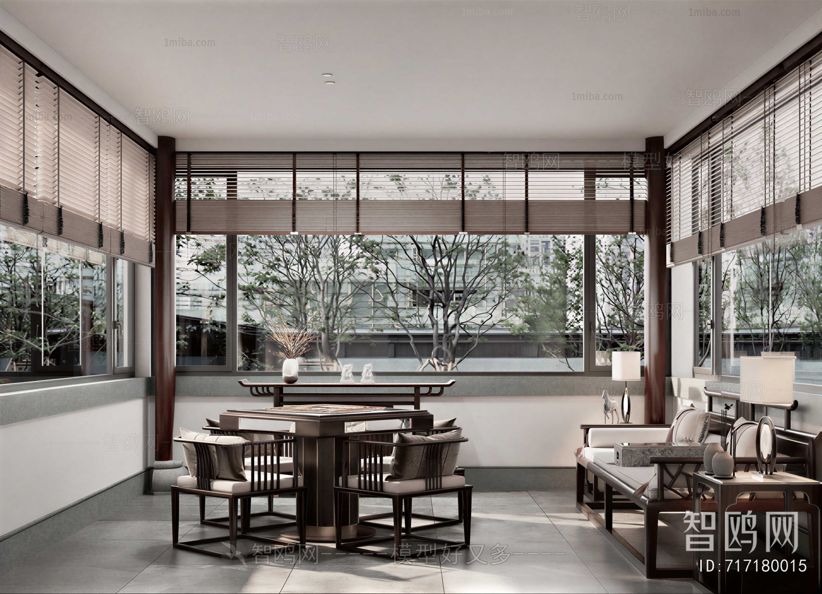 New Chinese Style Glass Sun Room