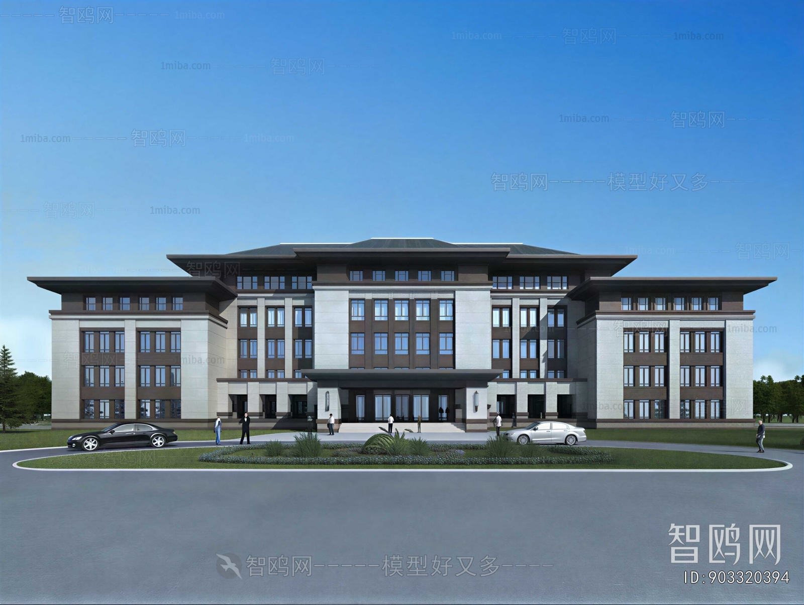 New Chinese Style Appearance Of Commercial Building