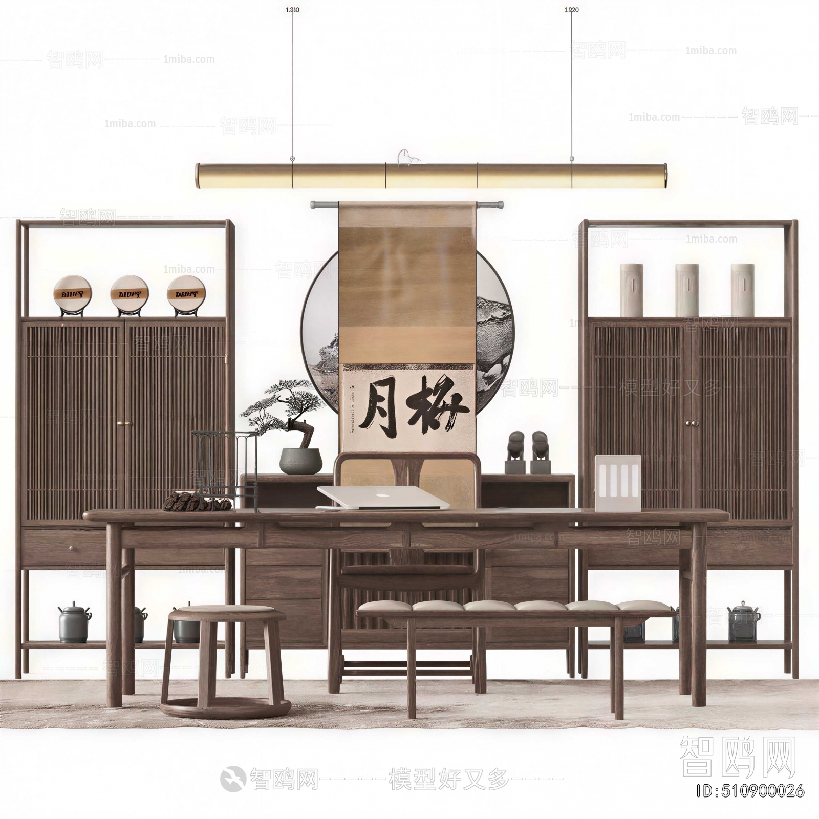 New Chinese Style Computer Desk And Chair