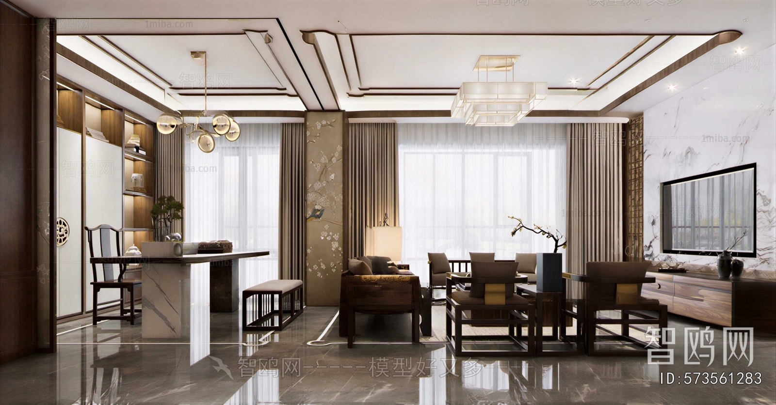 New Chinese Style A Living Room