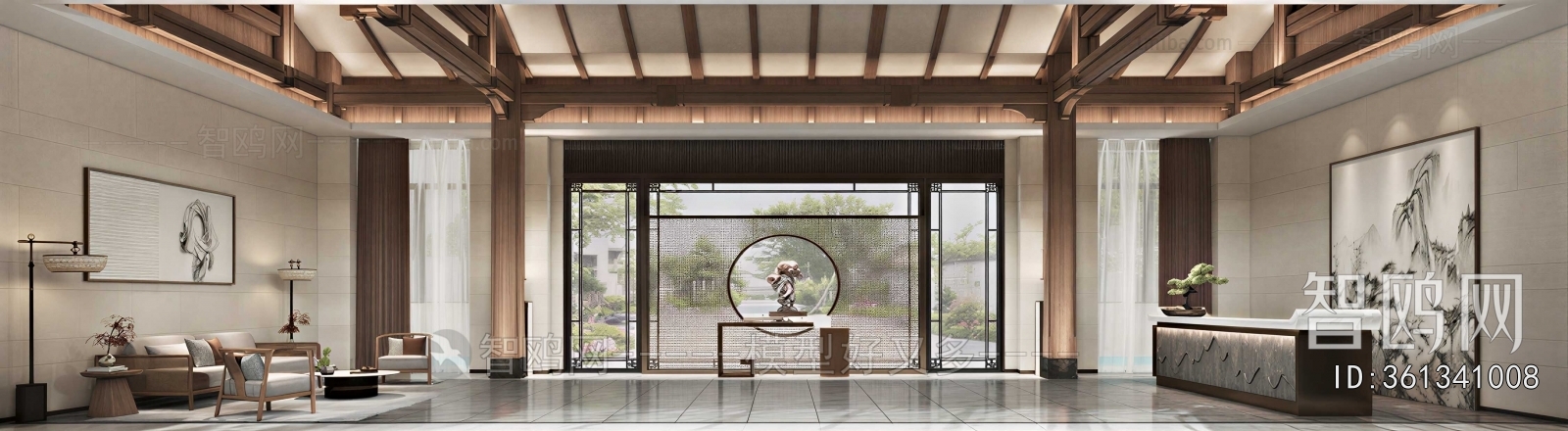New Chinese Style Office Reception Desk