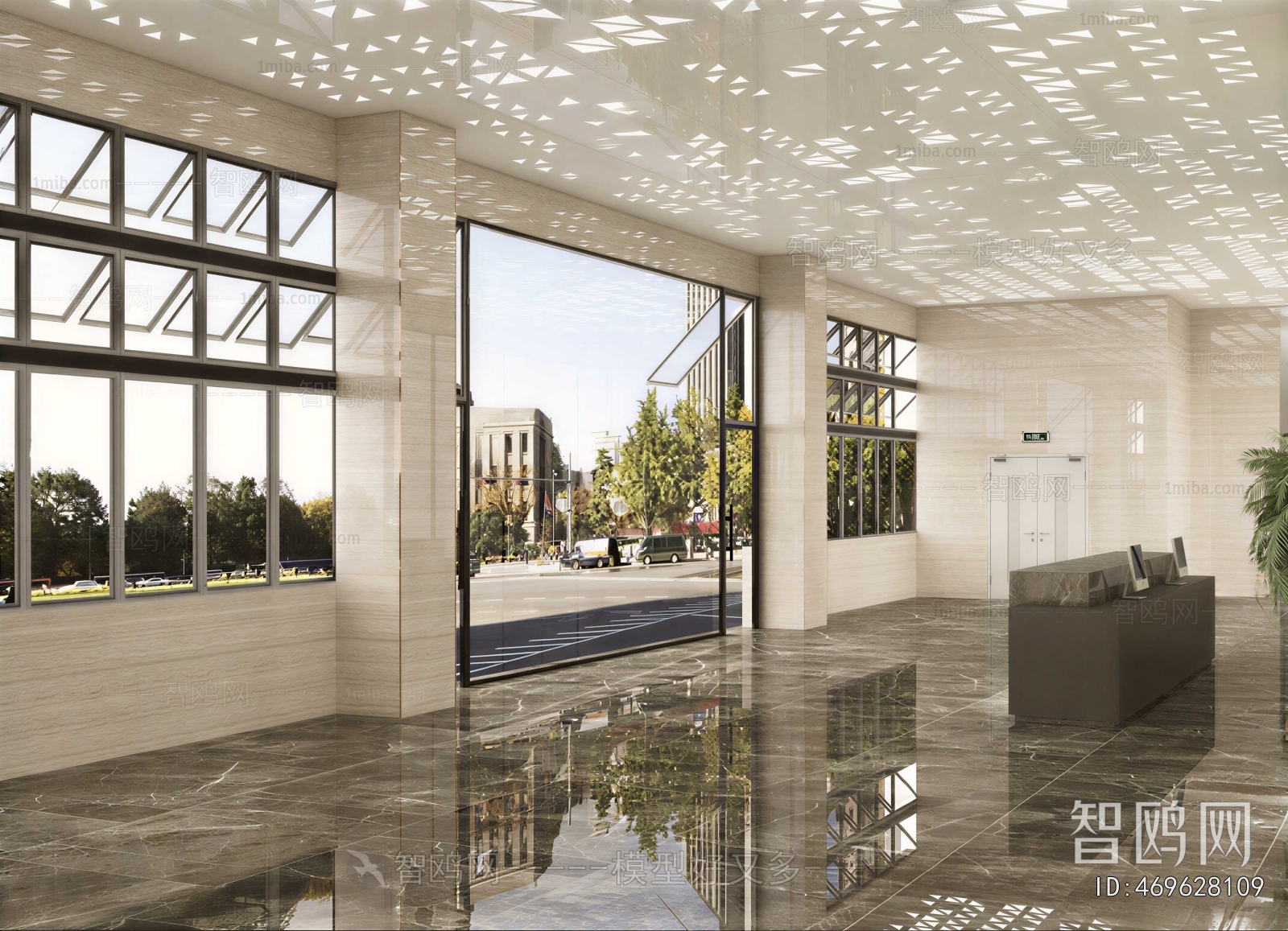 Modern Office Reception Desk