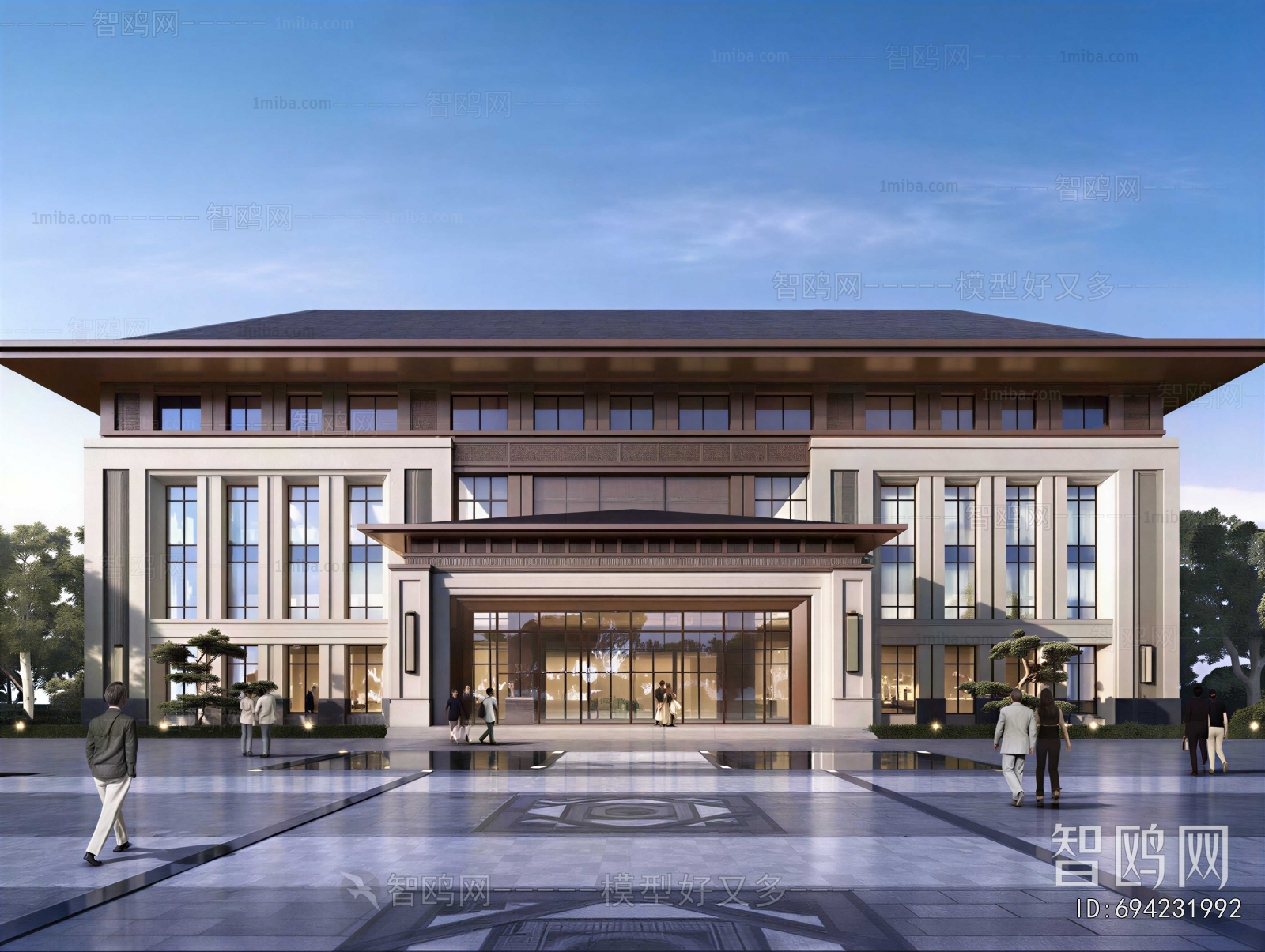 New Chinese Style Appearance Of Commercial Building