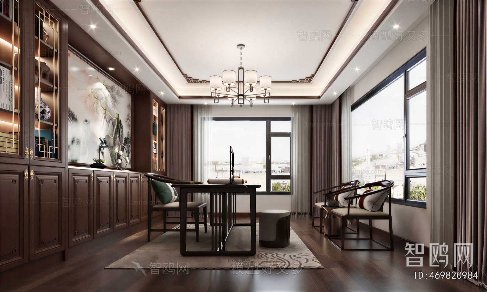 New Chinese Style Study Space