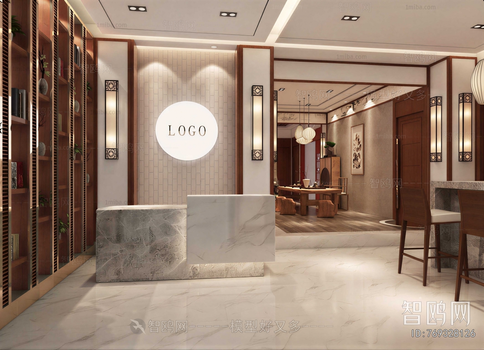 New Chinese Style Office Reception Desk