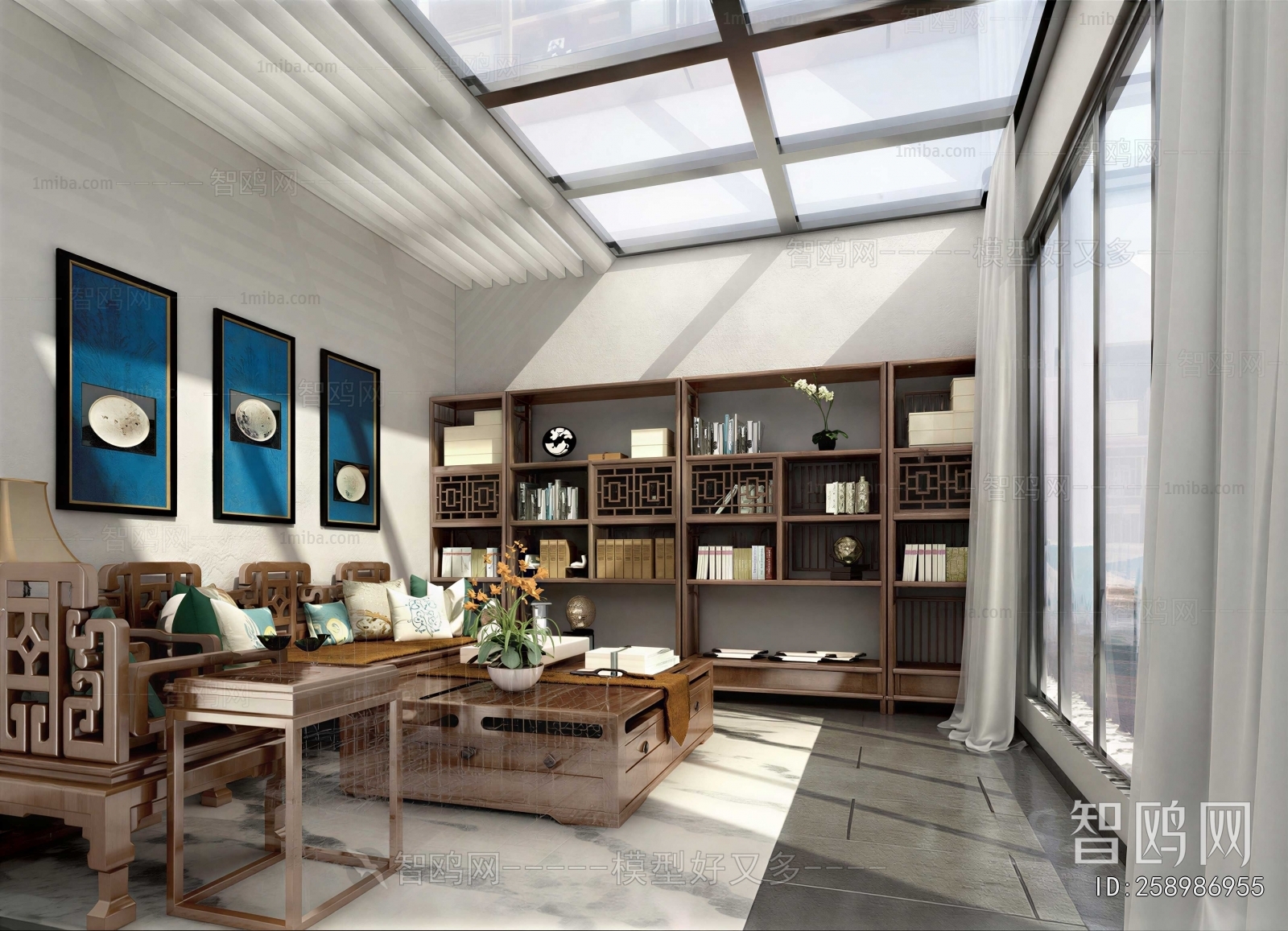 New Chinese Style A Living Room