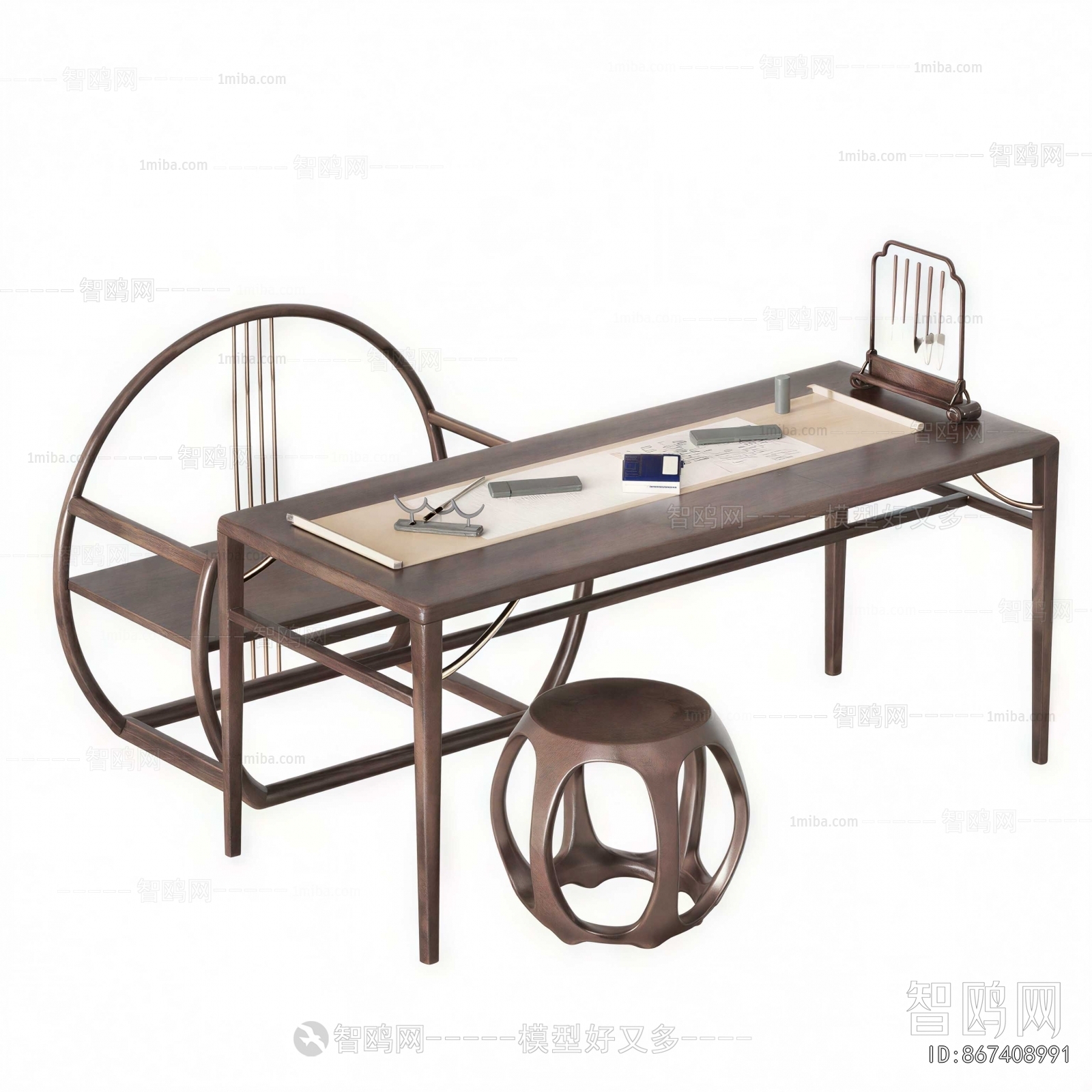New Chinese Style Computer Desk And Chair