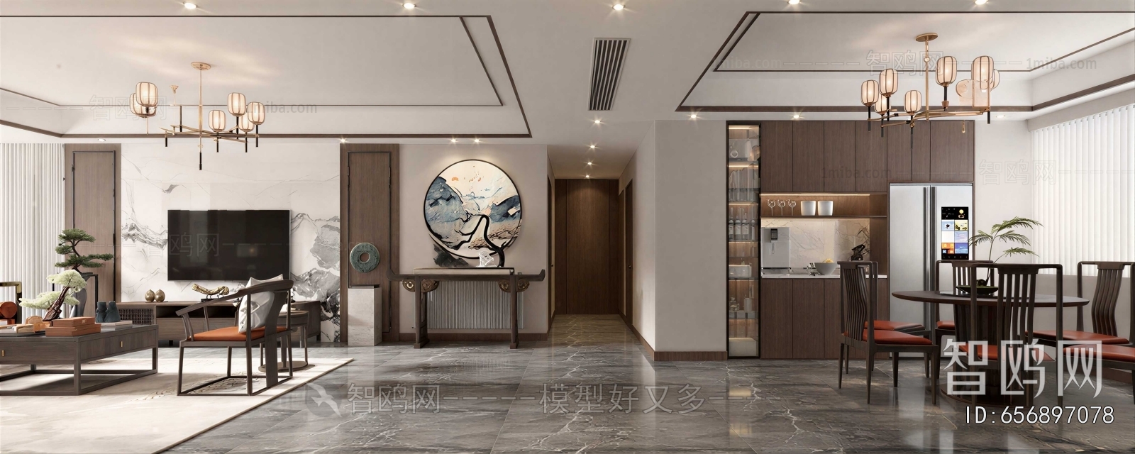 New Chinese Style A Living Room