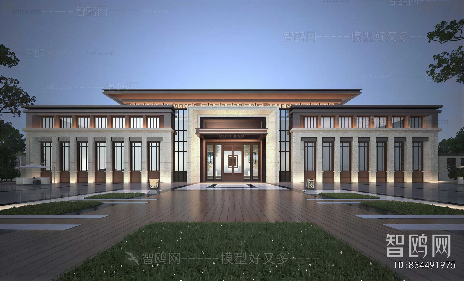 New Chinese Style Appearance Of Commercial Building