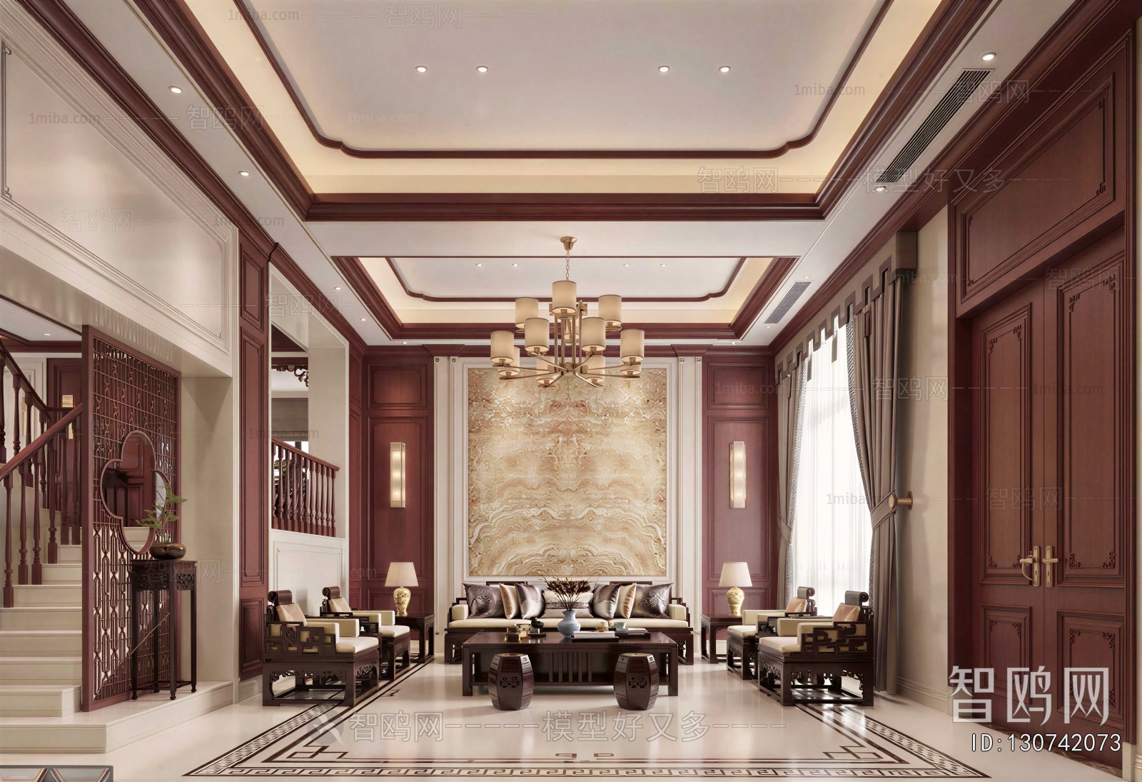 New Chinese Style A Living Room