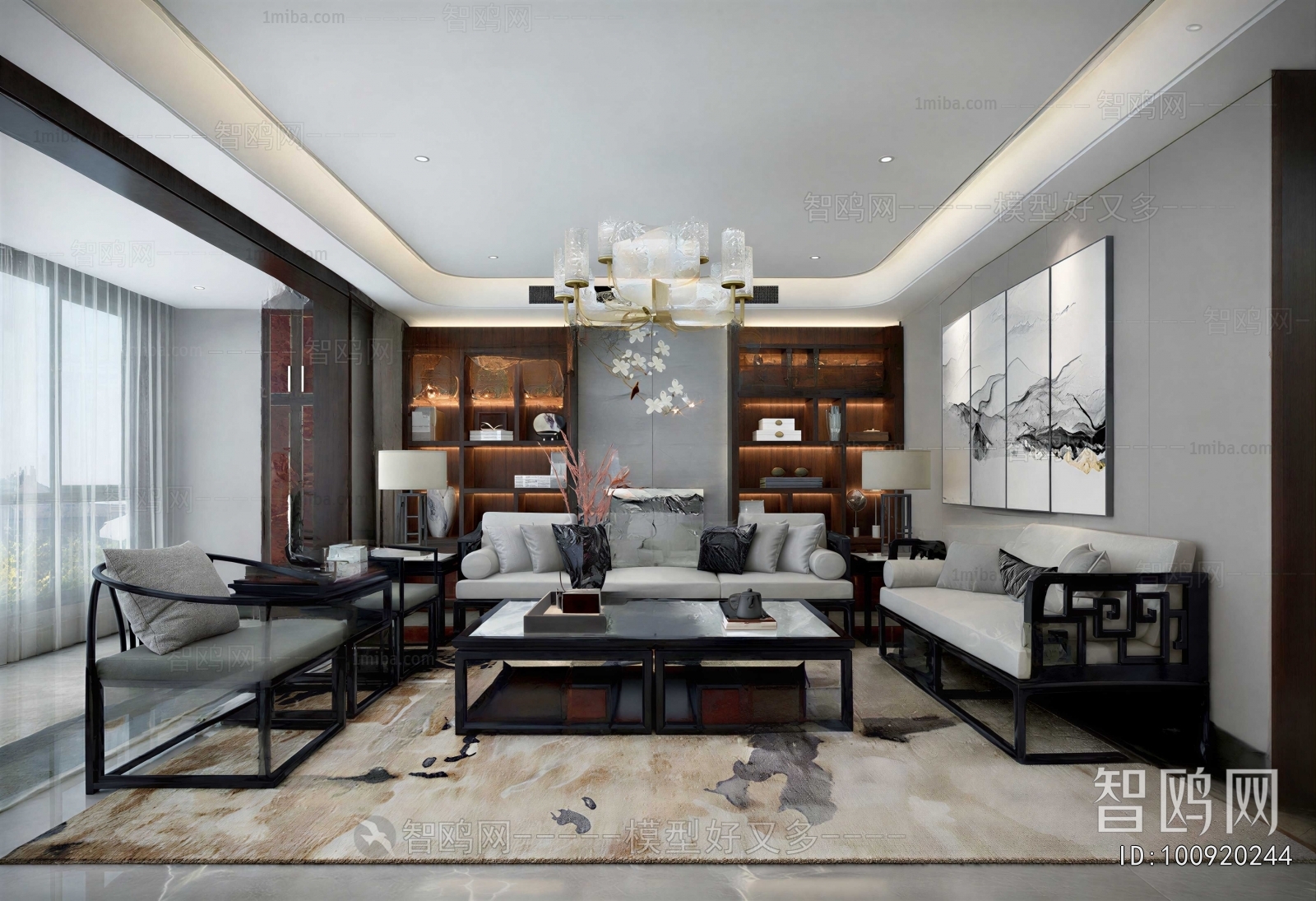 New Chinese Style A Living Room