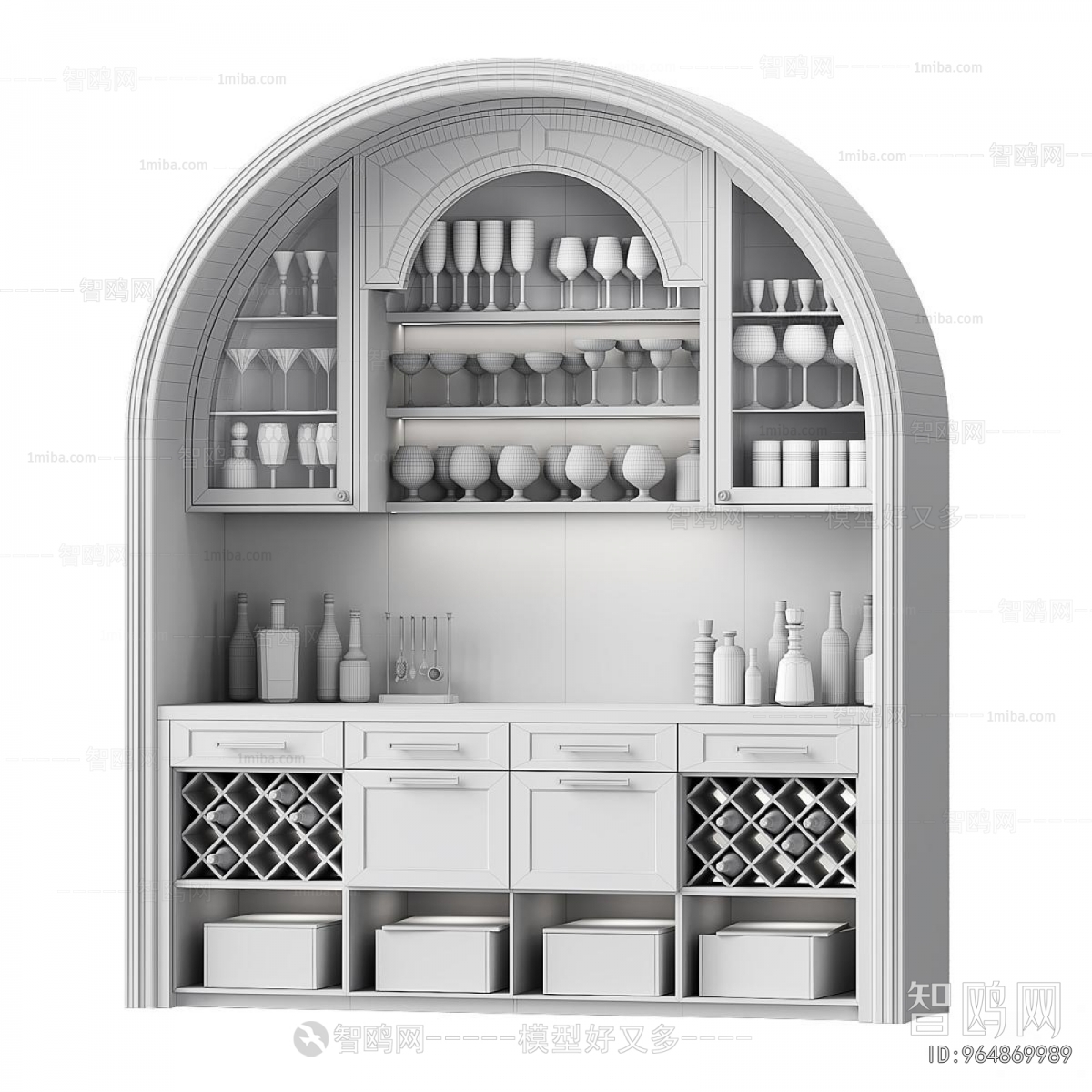 French Style Wine Cabinet