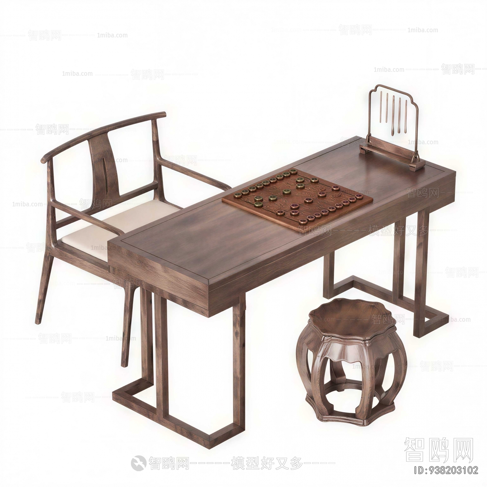 New Chinese Style Computer Desk And Chair